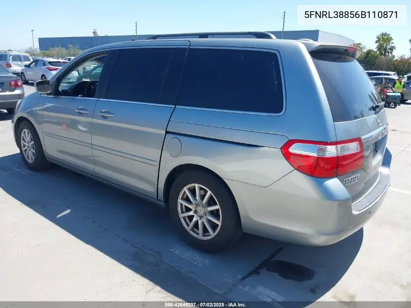 2006 Honda Odyssey Touring VIN: 5FNRL38856B110871 Lot: 42649237