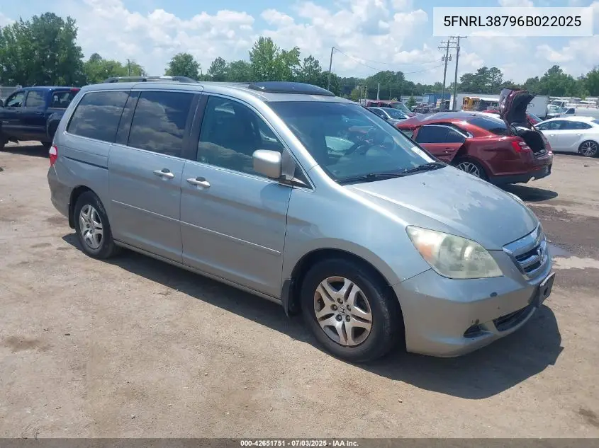 2006 Honda Odyssey Ex-L VIN: 5FNRL38796B022025 Lot: 42651751