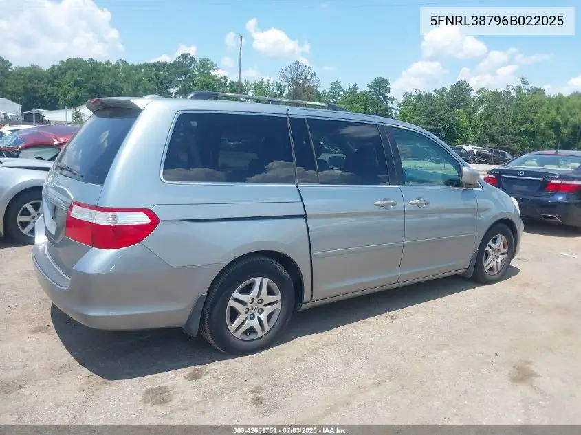 2006 Honda Odyssey Ex-L VIN: 5FNRL38796B022025 Lot: 42651751