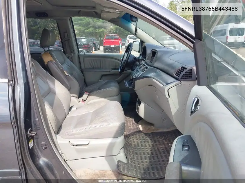 2006 Honda Odyssey Ex-L VIN: 5FNRL38766B443488 Lot: 42652909