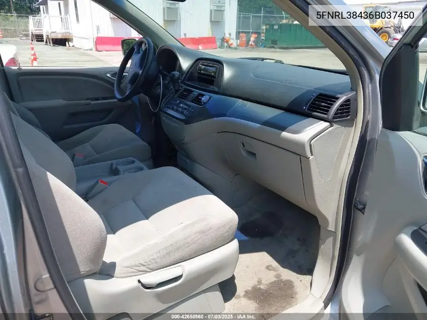 2006 Honda Odyssey Ex VIN: 5FNRL38436B037450 Lot: 42658960