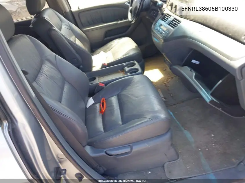 2006 Honda Odyssey Ex-L VIN: 5FNRL38606B100330 Lot: 42660256