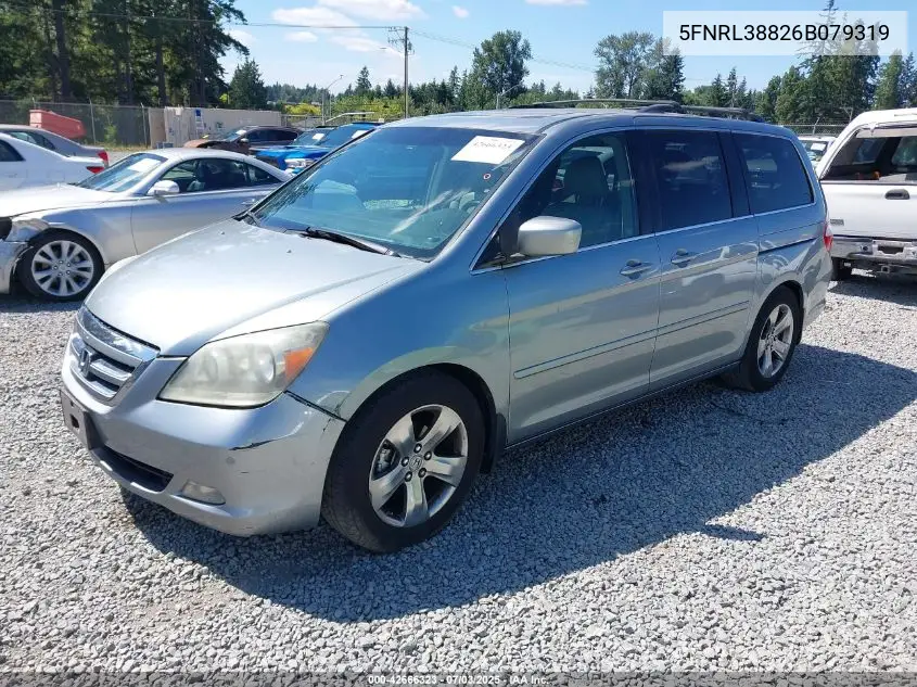 2006 Honda Odyssey Touring VIN: 5FNRL38826B079319 Lot: 42666323