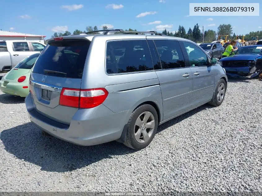 2006 Honda Odyssey Touring VIN: 5FNRL38826B079319 Lot: 42666323