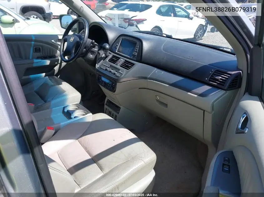 2006 Honda Odyssey Touring VIN: 5FNRL38826B079319 Lot: 42666323