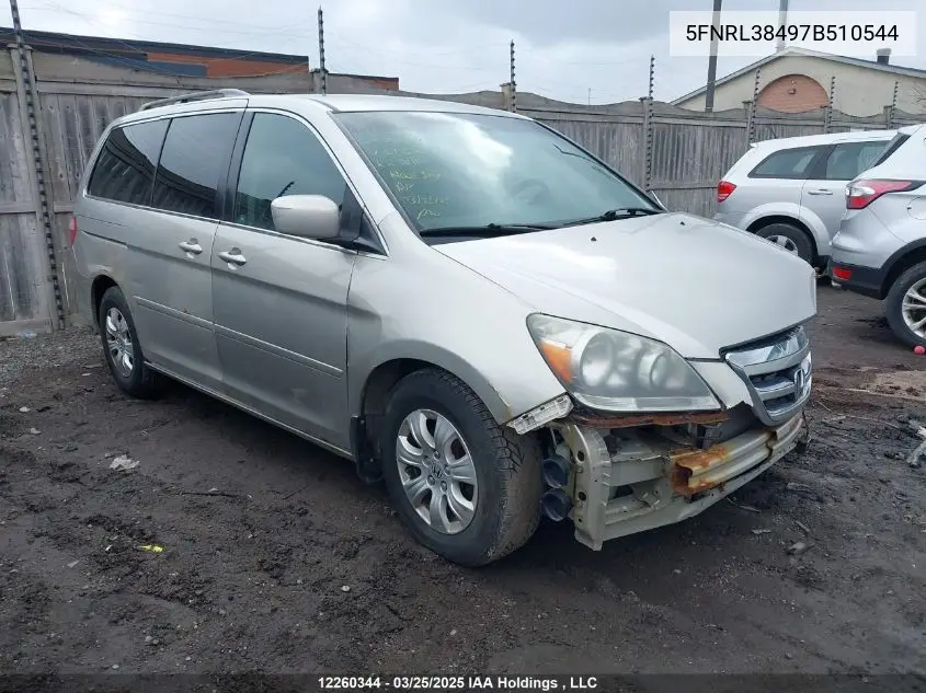 2007 Honda Odyssey VIN: 5FNRL38497B510544 Lot: 12260344