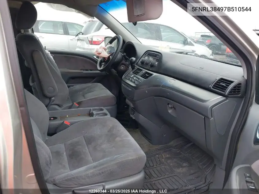 2007 Honda Odyssey VIN: 5FNRL38497B510544 Lot: 12260344