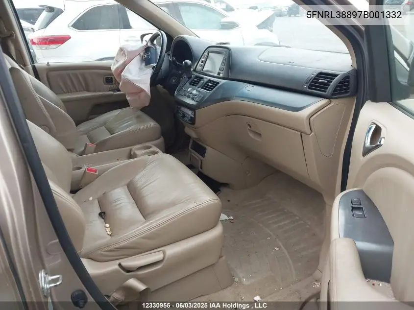 2007 Honda Odyssey Touring VIN: 5FNRL38897B001332 Lot: 12330955