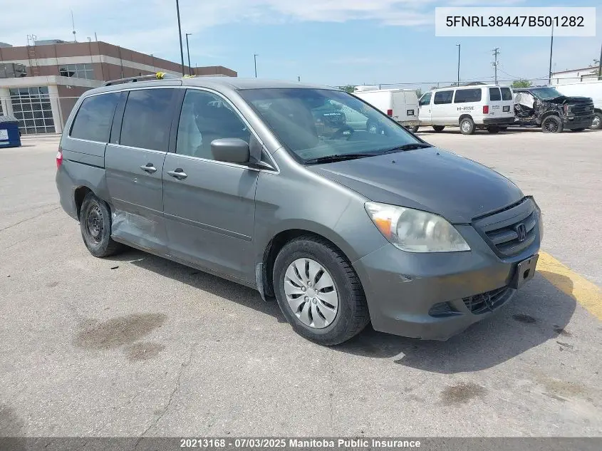 2007 Honda Odyssey Ex VIN: 5FNRL38447B501282 Lot: 20213168