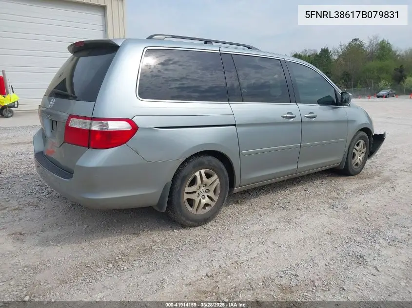 2007 Honda Odyssey Ex-L VIN: 5FNRL38617B079831 Lot: 41914159