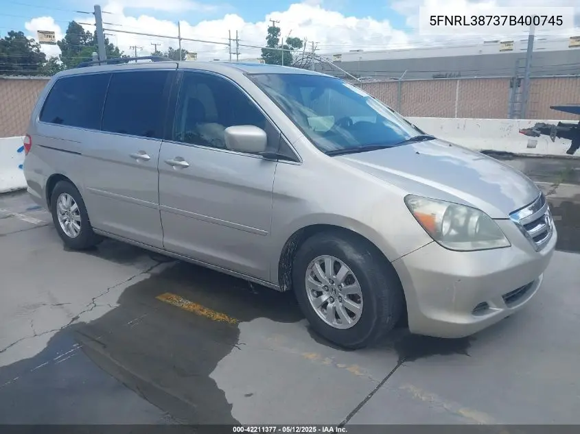 2007 Honda Odyssey Ex-L VIN: 5FNRL38737B400745 Lot: 42211377