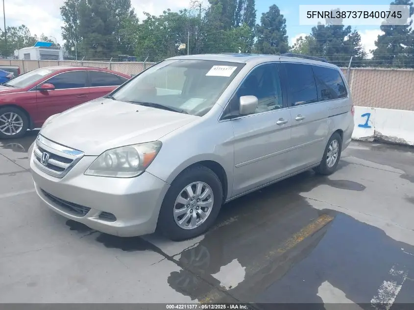 2007 Honda Odyssey Ex-L VIN: 5FNRL38737B400745 Lot: 42211377