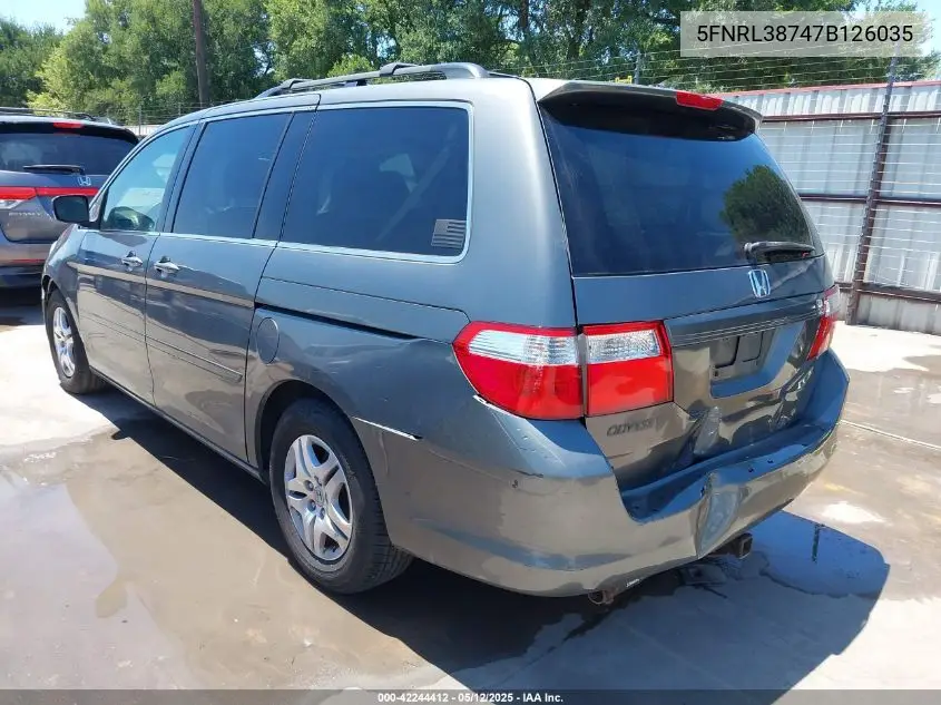 2007 Honda Odyssey Ex-L VIN: 5FNRL38747B126035 Lot: 42244412
