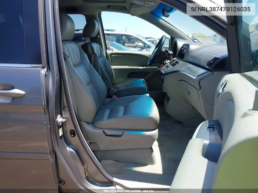 2007 Honda Odyssey Ex-L VIN: 5FNRL38747B126035 Lot: 42244412