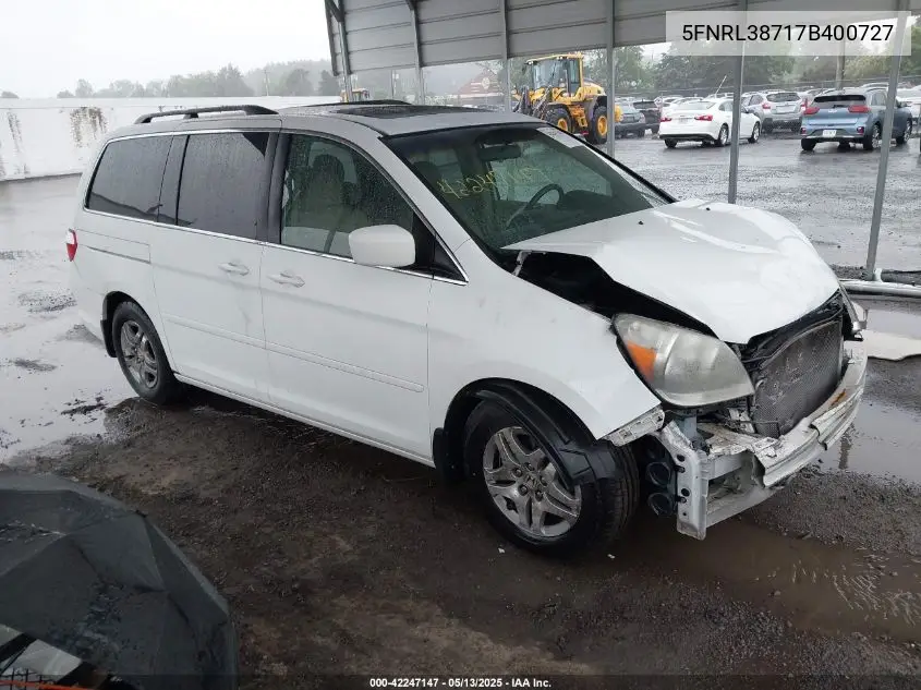 2007 Honda Odyssey Ex-L VIN: 5FNRL38717B400727 Lot: 42247147