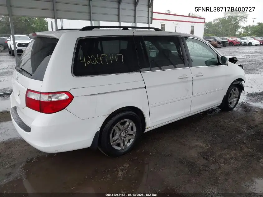 2007 Honda Odyssey Ex-L VIN: 5FNRL38717B400727 Lot: 42247147