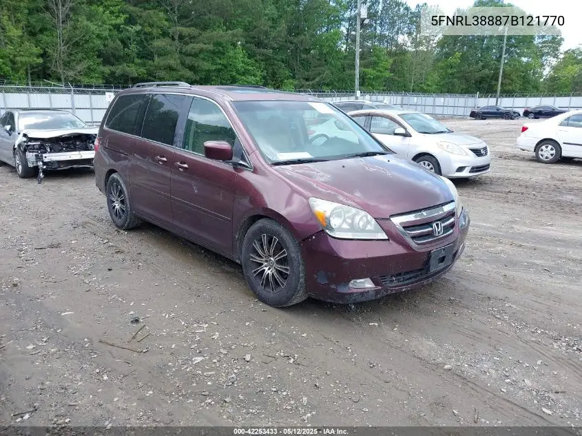 2007 Honda Odyssey Touring VIN: 5FNRL38887B121770 Lot: 42253433