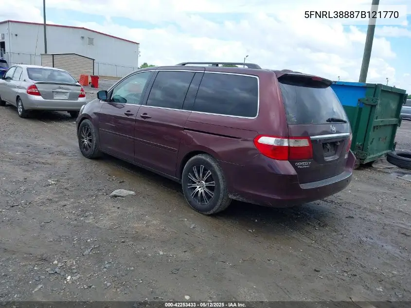 2007 Honda Odyssey Touring VIN: 5FNRL38887B121770 Lot: 42253433