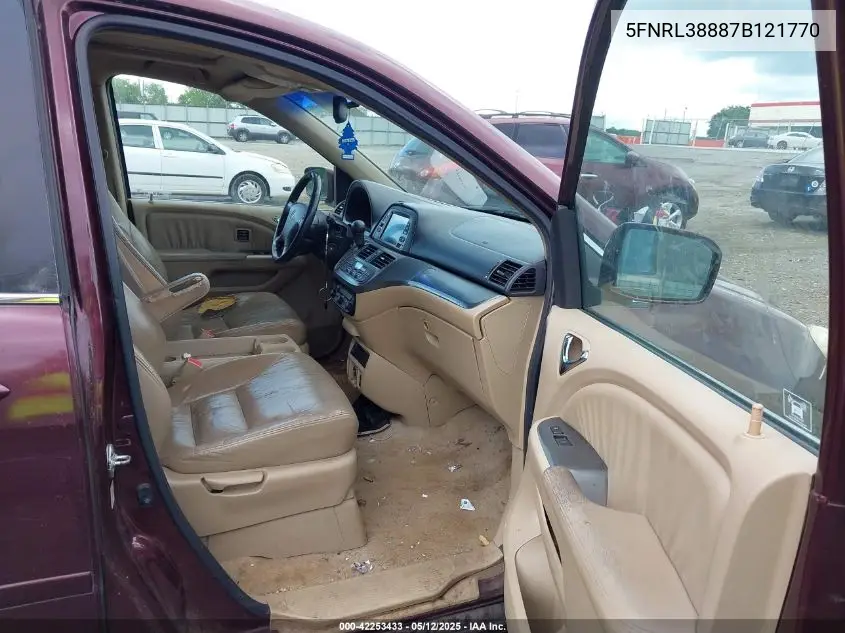 2007 Honda Odyssey Touring VIN: 5FNRL38887B121770 Lot: 42253433
