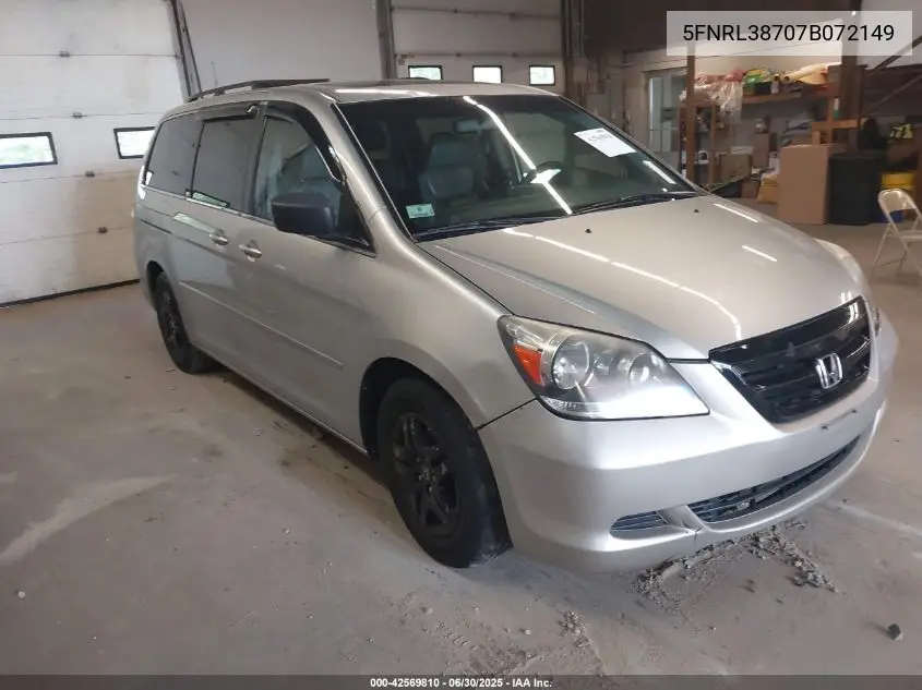 2007 Honda Odyssey Ex-L VIN: 5FNRL38707B072149 Lot: 42569810