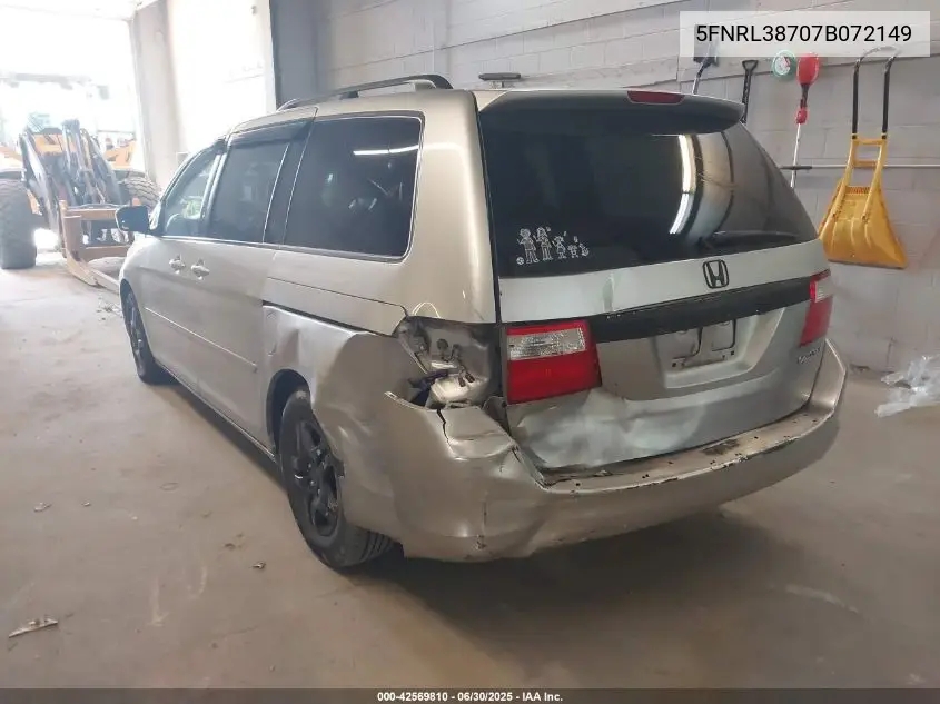 2007 Honda Odyssey Ex-L VIN: 5FNRL38707B072149 Lot: 42569810