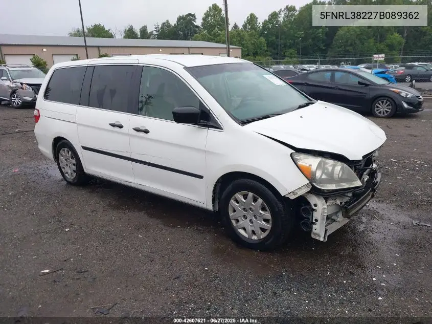 2007 Honda Odyssey Lx VIN: 5FNRL38227B089362 Lot: 42607621