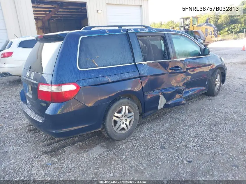 2007 Honda Odyssey Ex-L VIN: 5FNRL38757B032813 Lot: 42617455