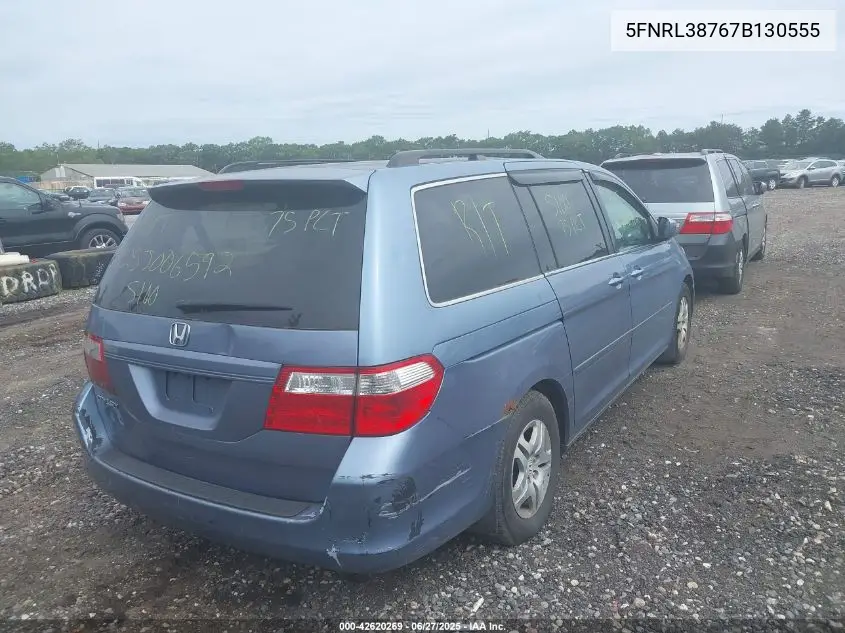 2007 Honda Odyssey Ex-L VIN: 5FNRL38767B130555 Lot: 42620269