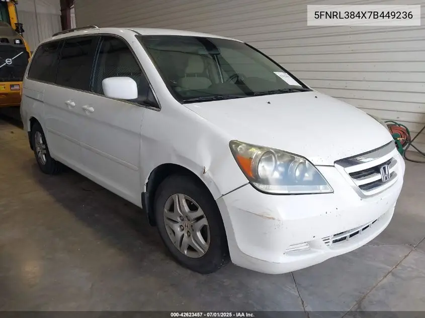 2007 Honda Odyssey Ex VIN: 5FNRL384X7B449236 Lot: 42623457