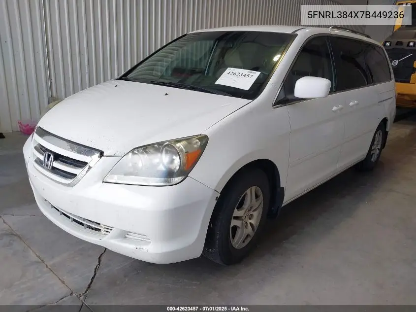 2007 Honda Odyssey Ex VIN: 5FNRL384X7B449236 Lot: 42623457