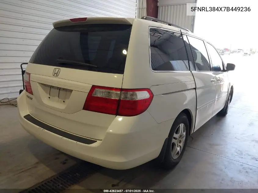 2007 Honda Odyssey Ex VIN: 5FNRL384X7B449236 Lot: 42623457