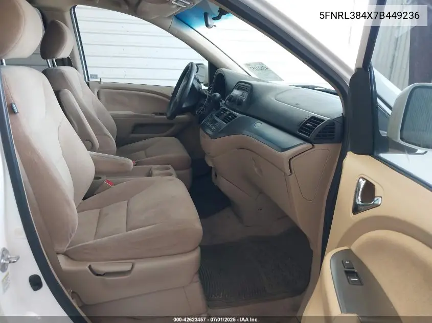 2007 Honda Odyssey Ex VIN: 5FNRL384X7B449236 Lot: 42623457