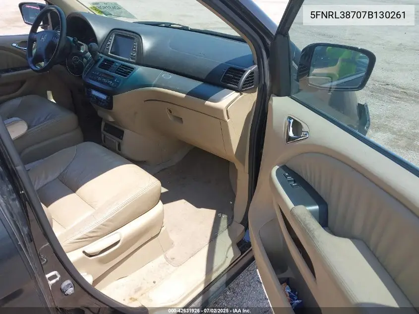 2007 Honda Odyssey Ex-L VIN: 5FNRL38707B130261 Lot: 42631926