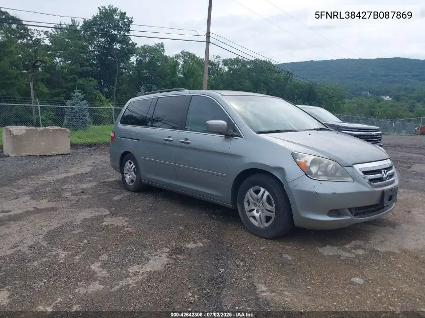 2007 Honda Odyssey Ex VIN: 5FNRL38427B087869 Lot: 42642308