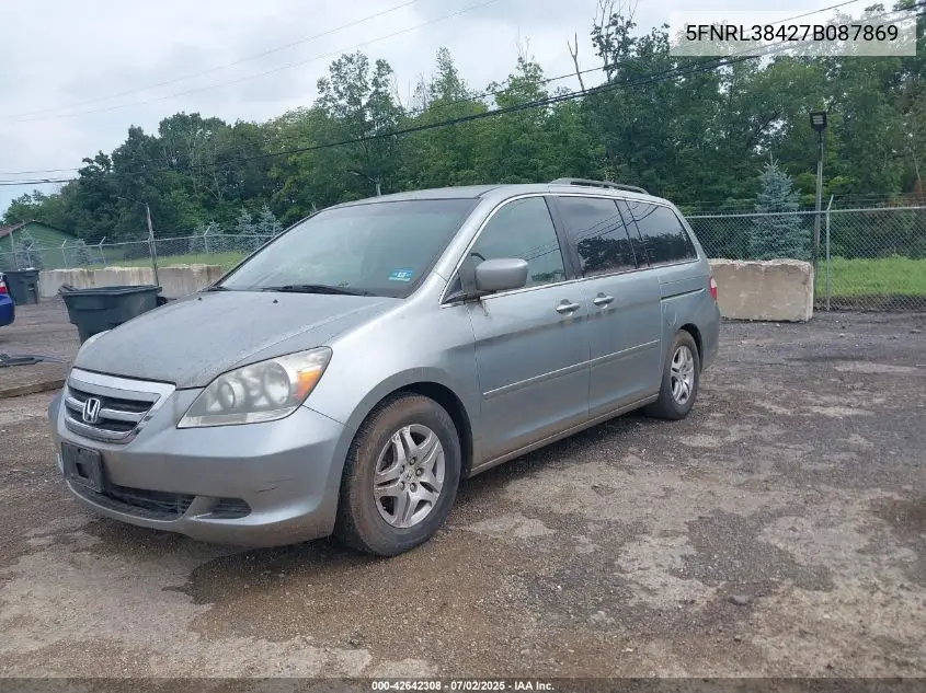2007 Honda Odyssey Ex VIN: 5FNRL38427B087869 Lot: 42642308