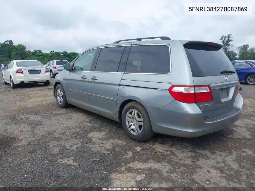 2007 Honda Odyssey Ex VIN: 5FNRL38427B087869 Lot: 42642308