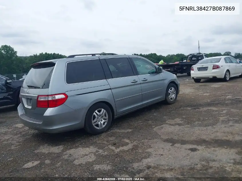 2007 Honda Odyssey Ex VIN: 5FNRL38427B087869 Lot: 42642308