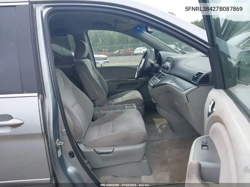 2007 Honda Odyssey Ex VIN: 5FNRL38427B087869 Lot: 42642308