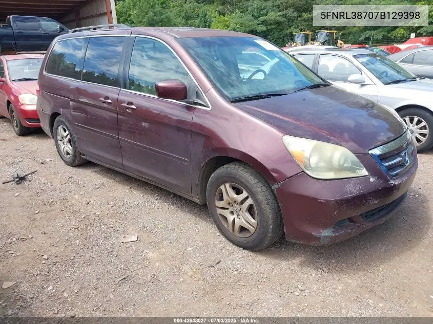 2007 Honda Odyssey Ex-L VIN: 5FNRL38707B129398 Lot: 42648027