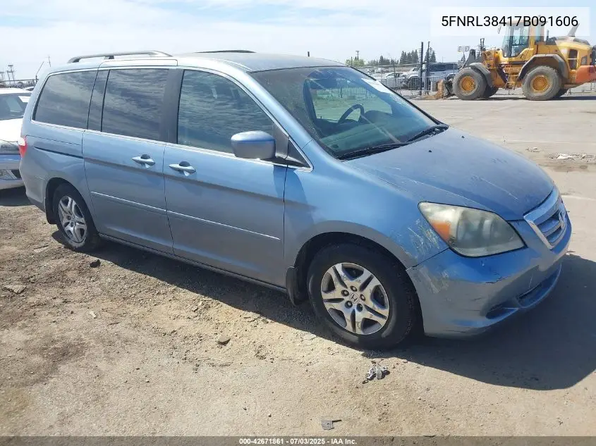 2007 Honda Odyssey Ex VIN: 5FNRL38417B091606 Lot: 42671861