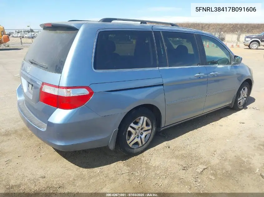 2007 Honda Odyssey Ex VIN: 5FNRL38417B091606 Lot: 42671861