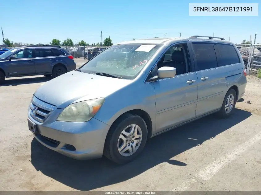 2007 Honda Odyssey Ex-L VIN: 5FNRL38647B121991 Lot: 42766769