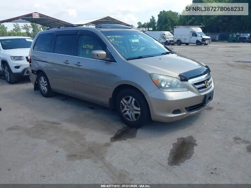 2007 Honda Odyssey Ex-L VIN: 5FNRL38727B068233 Lot: 42771412