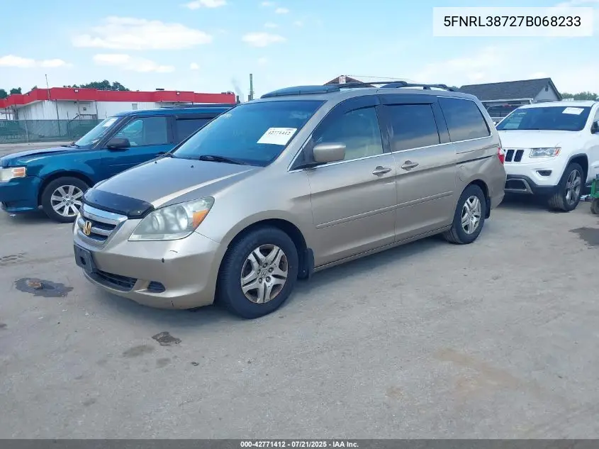 2007 Honda Odyssey Ex-L VIN: 5FNRL38727B068233 Lot: 42771412