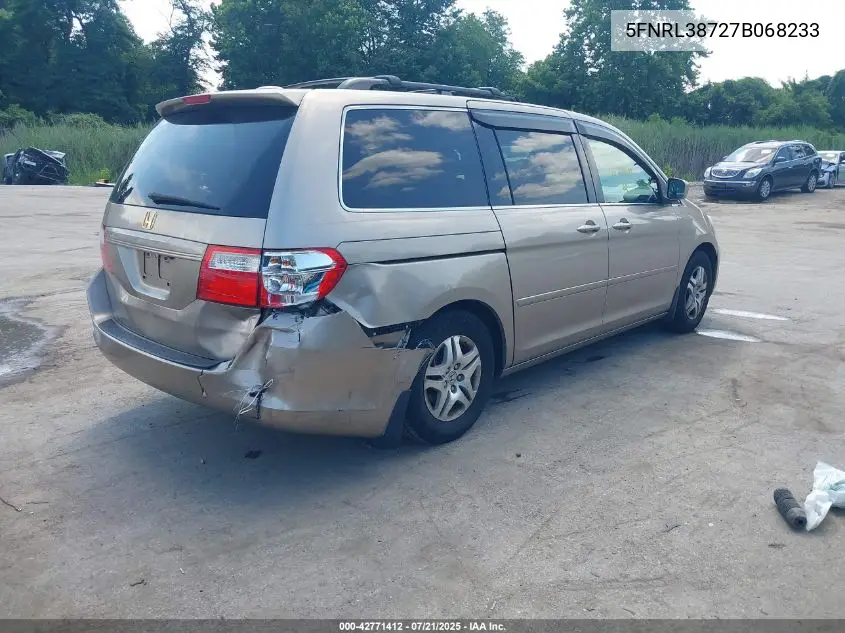 2007 Honda Odyssey Ex-L VIN: 5FNRL38727B068233 Lot: 42771412