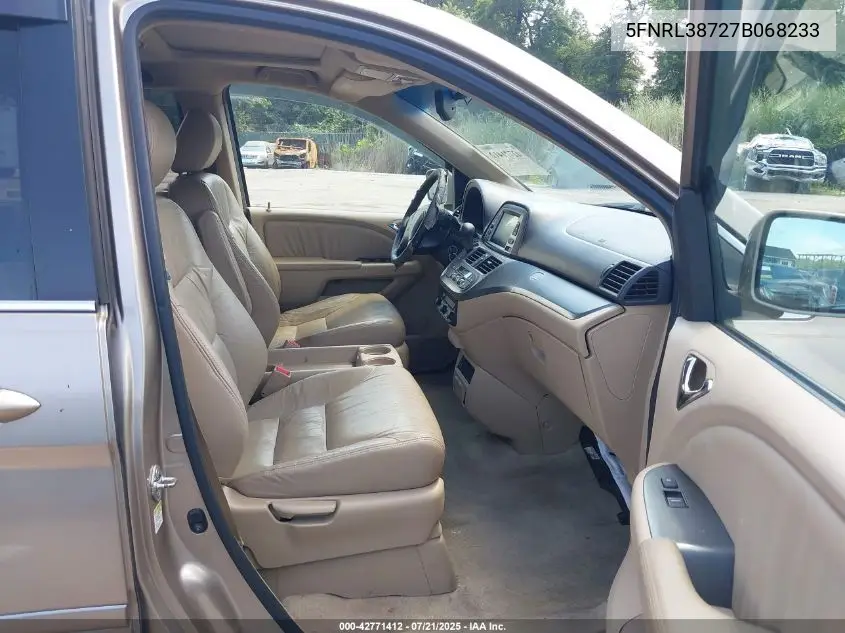 2007 Honda Odyssey Ex-L VIN: 5FNRL38727B068233 Lot: 42771412
