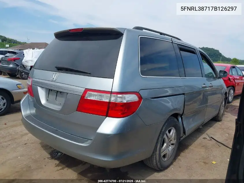 2007 Honda Odyssey Ex-L VIN: 5FNRL38717B126297 Lot: 42774700