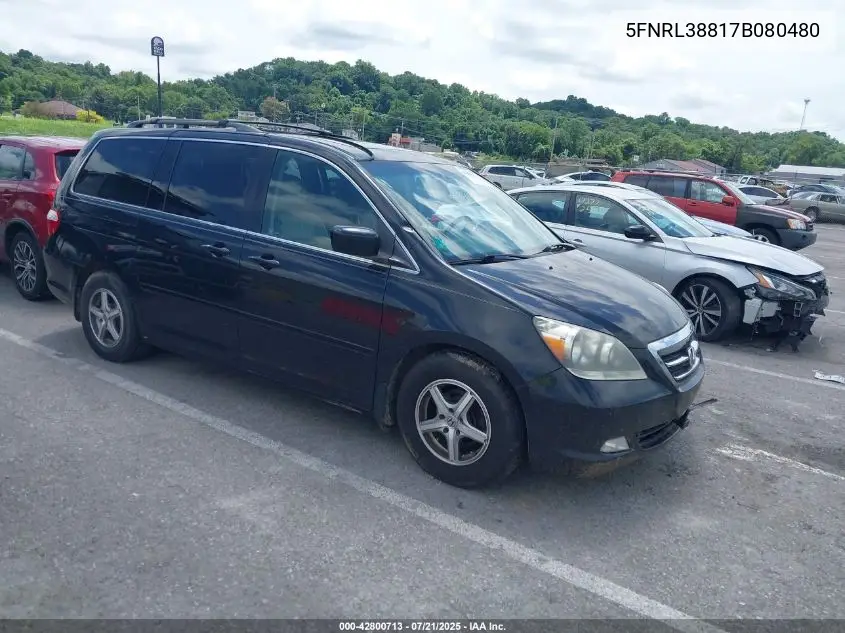 2007 Honda Odyssey Touring VIN: 5FNRL38817B080480 Lot: 42800713