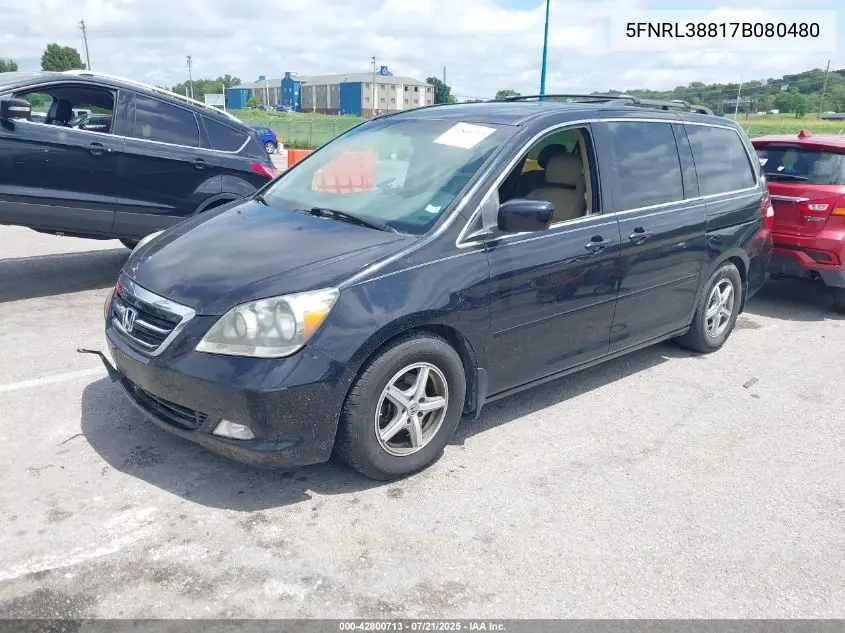 2007 Honda Odyssey Touring VIN: 5FNRL38817B080480 Lot: 42800713