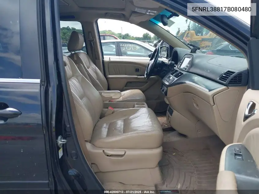 2007 Honda Odyssey Touring VIN: 5FNRL38817B080480 Lot: 42800713